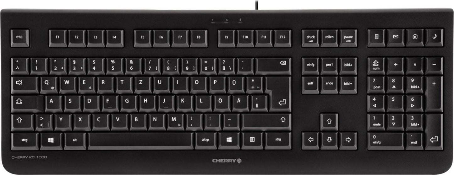 Periphal Keyboard Cherry KC 1000 schwarz USB DE